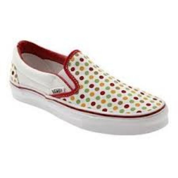 vans polka dot slip on